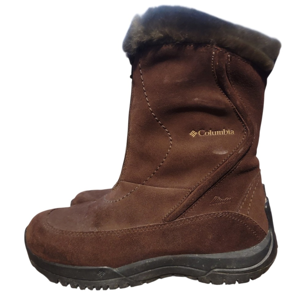 Columbia Waterproof Zip Vallara II Suede Buff Thinsulate Boot Size 6 Brown Women